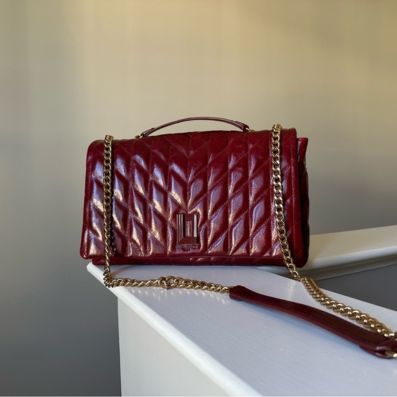 Karl Lagerfeld Paris - Lafayette Large Leather Shoulder Bag - Picture 8 of 8